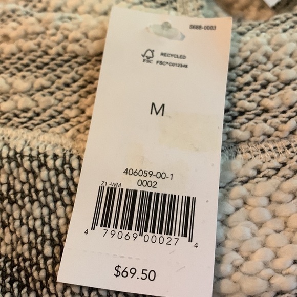 NWT Banana Republic  Short Sleeve Sweater Grey Drawstring Cotton Blend size M - Picture 3 of 7